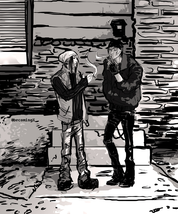 Concept Art 11: Jin & Elli smoking