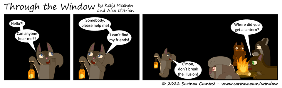 Page #379: "Can anyone hear me?!" (Chessie's Campfire Chronicles)