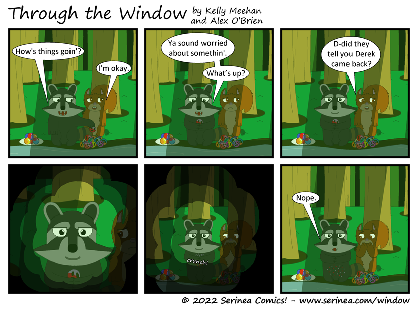 Page #351: "Did they tell you Derek came back?" (Trash Bin Heist)