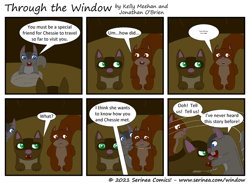 Page #257: "Tell us!  Tell us!" (Through the Window)