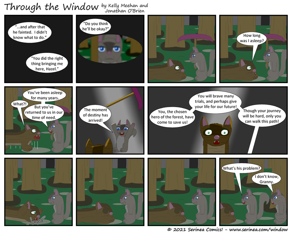 Page #254: "The moment of destiny has arrived!" (Through the Window)