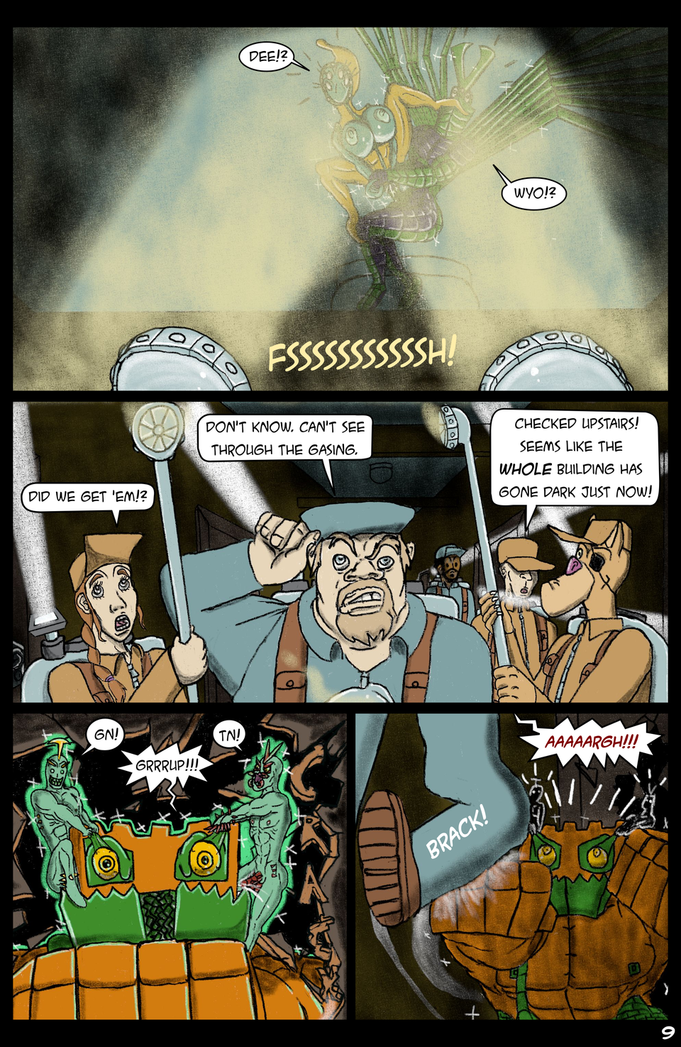 Issue #1 page 9: Irago, Ogari & Great Gatlung spo--look out!