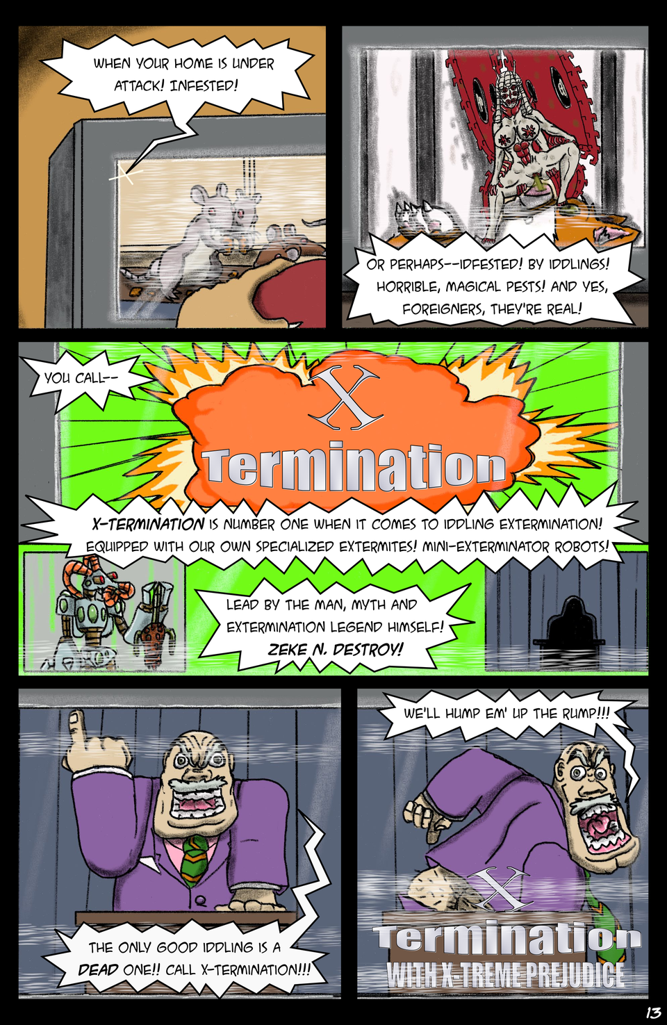 Issue #1 page 13: Call--X-termination!!!