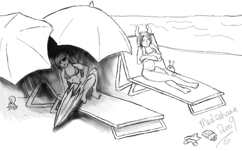 Jinni and Sassy on holiday