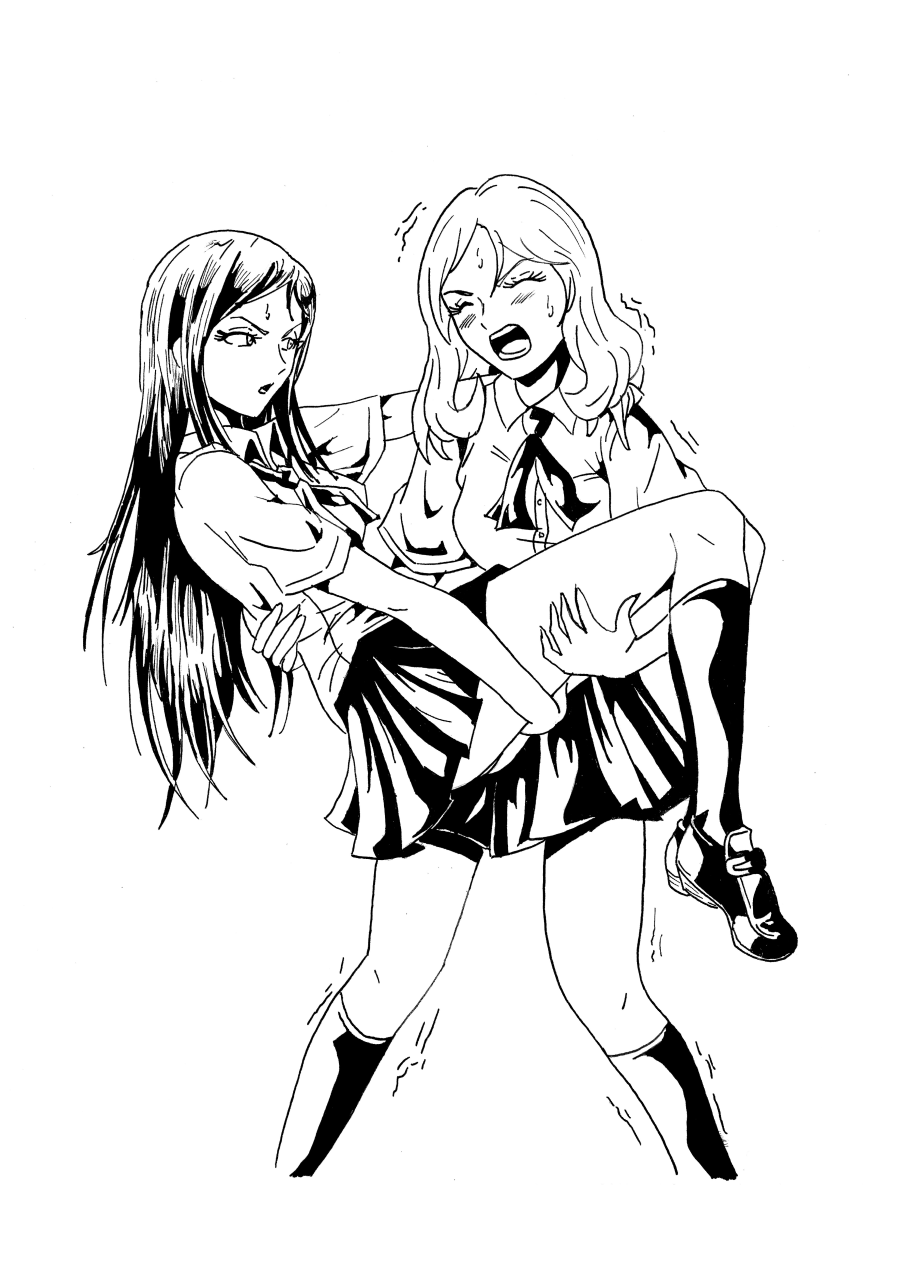 Hitomi & Kokoro - Early sketch