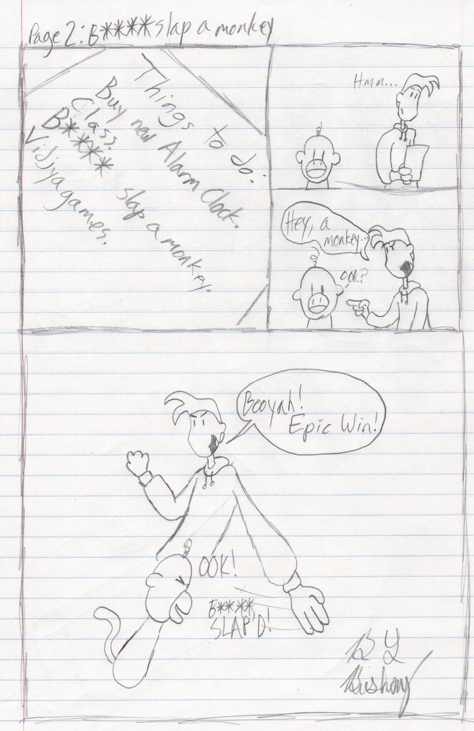 #10: Zip's Day, Page 2: B****-slap a Monkey!