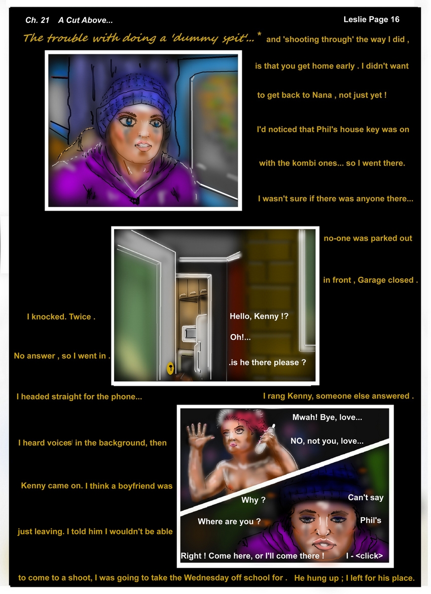 Ch. 21  " A Cut Above.."Leslie  Page 16   " The trouble doing a dummy spit...  "