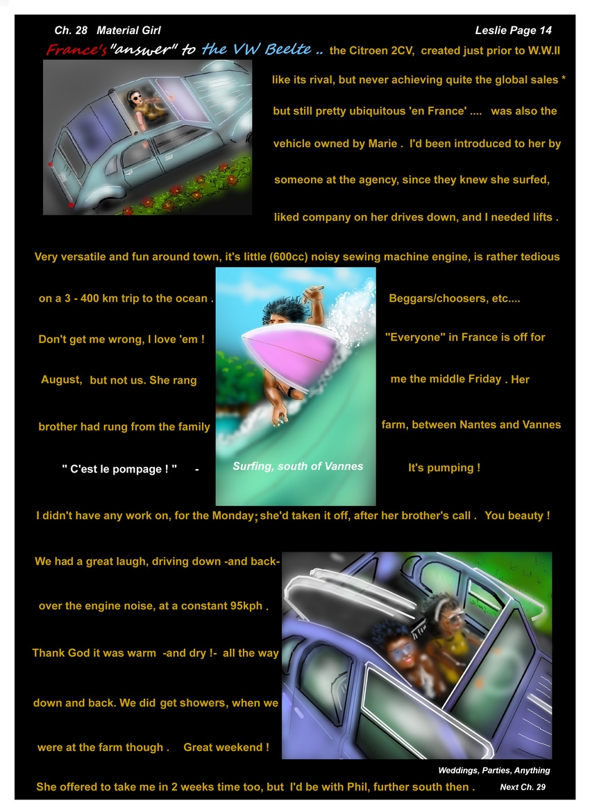 Ch. 28  Material Girl    Page 14 with Leslie    2 2CV to the Sea