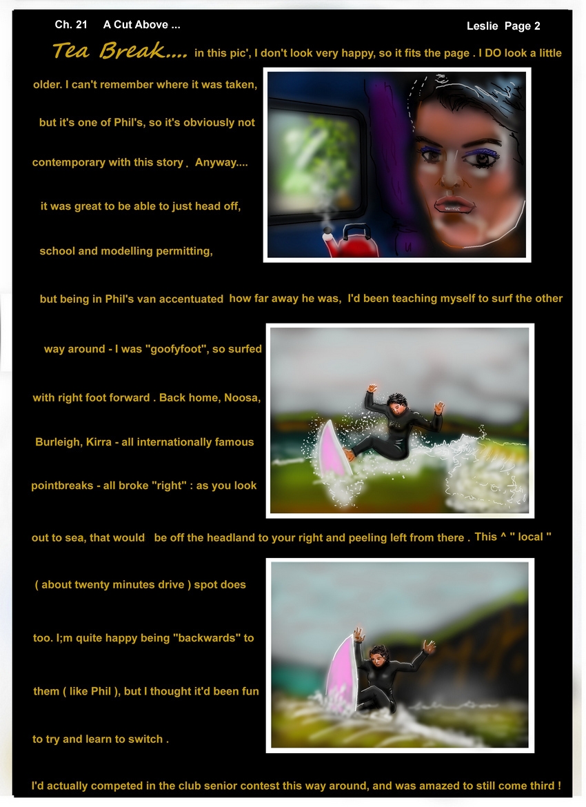 Ch. 21 " A Cut Above..."   Leslie Page 2  Learning to switch feet