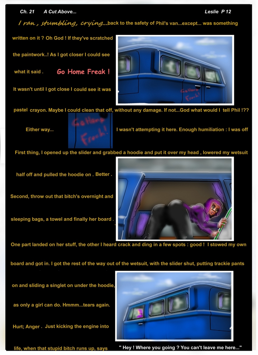 Ch. 21  " A Cut Above.."Leslie  Page 12   " I ran. stumbling...  "