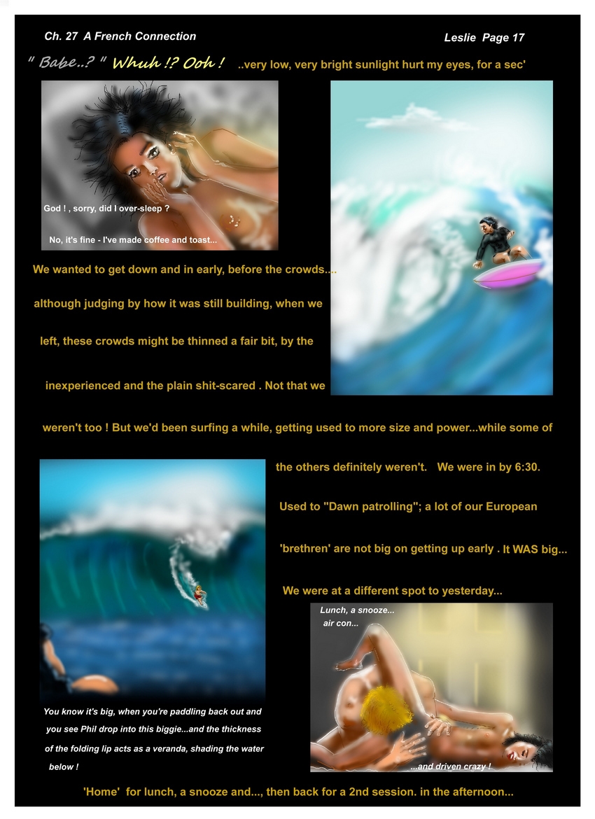 Ch. 27  A French Connection   Page 17  Leslie   "..bright sunlight hurt my eyes for s sec'.."