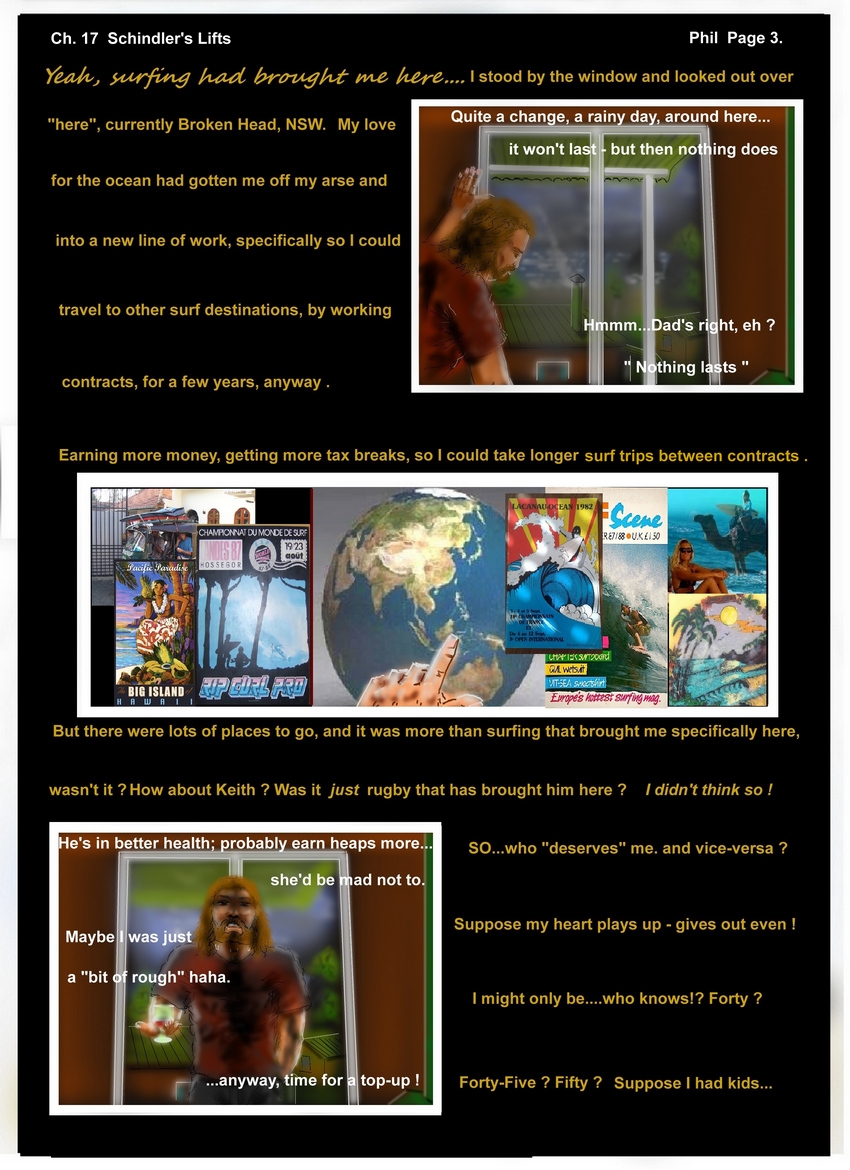 Ch. 17 Schindler's Lifts  P 3   Phil    surfing had brought me....but