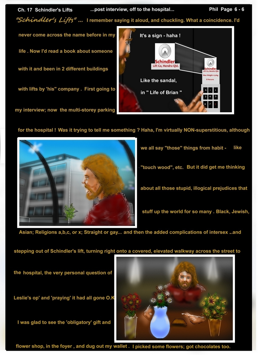Ch. 17 Schindler's Lifts  P 6 Phil  "...picked flowers and chocolates too.. "