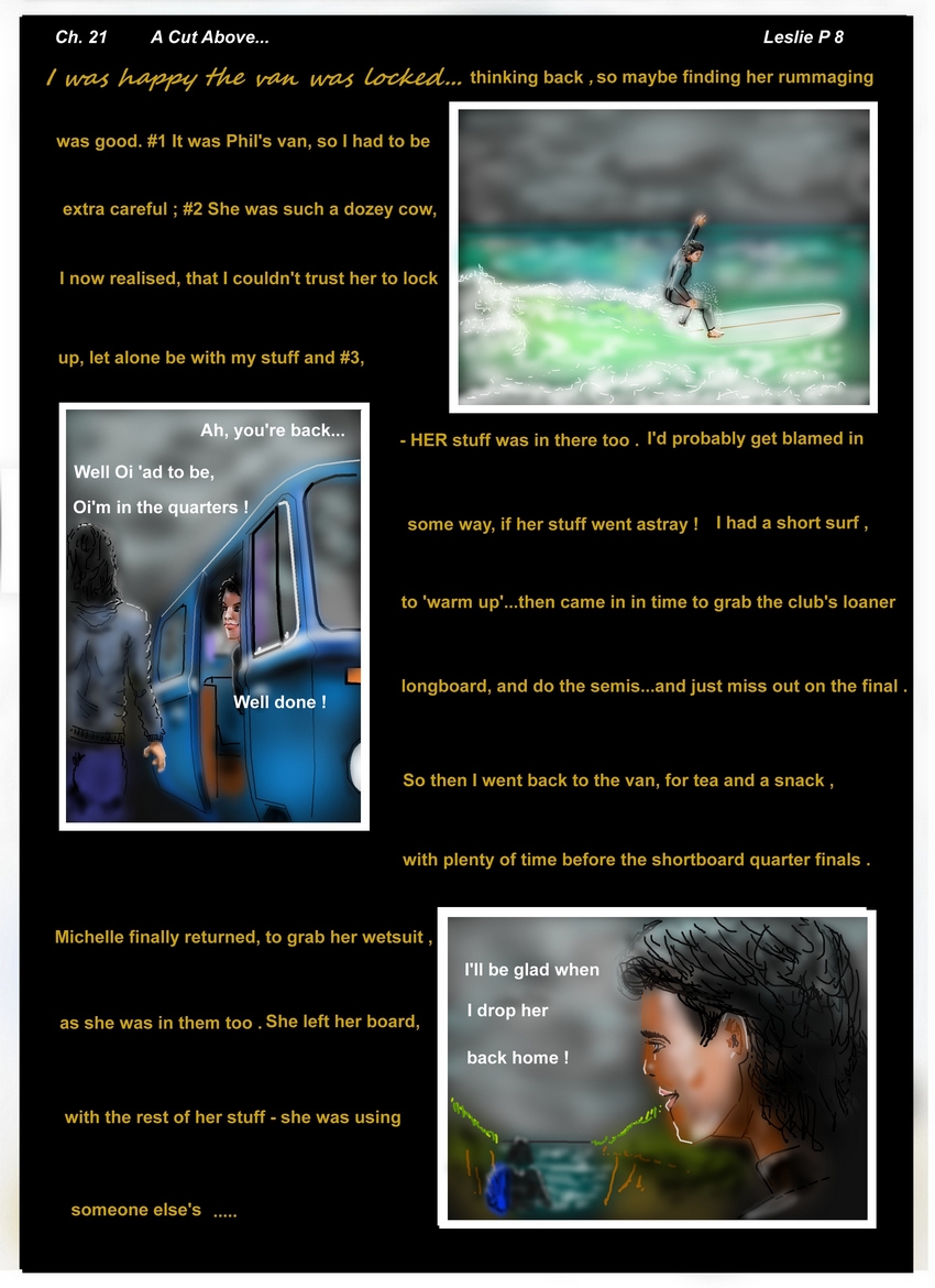 Ch. 21  " A Cut Above.."Leslie  Page 8   " I was happy the van was locked...  "