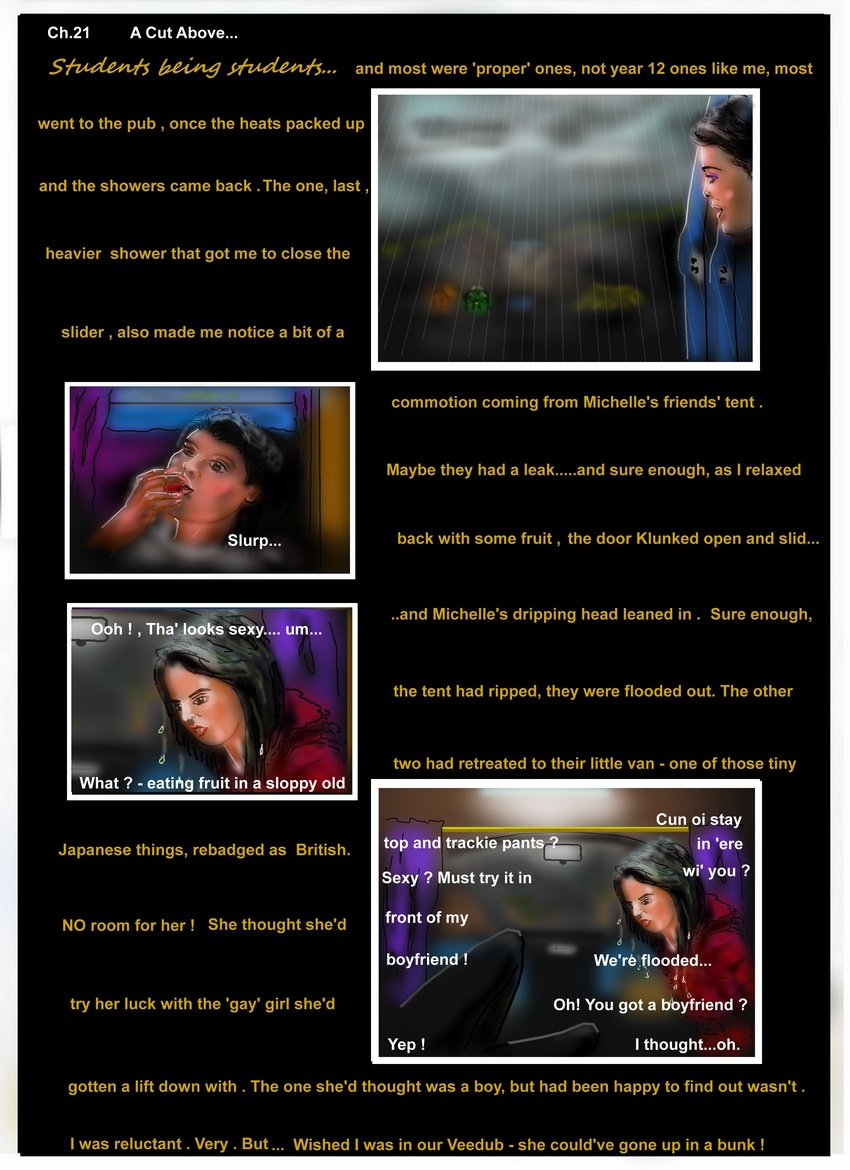 Ch. 21 " A Cut Above " :   Leslie  Page 5  ...sloppy top and trackies...