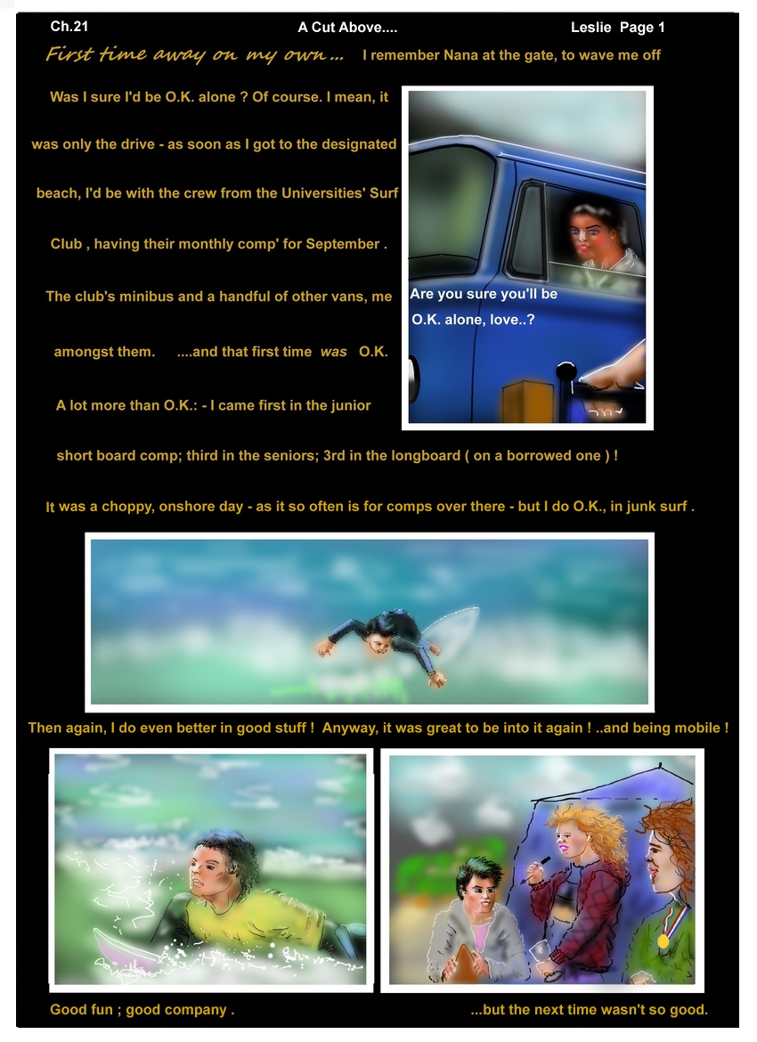 Ch. 21  " A Cut Above.."    Leslie Page 1  " First time away in my own "