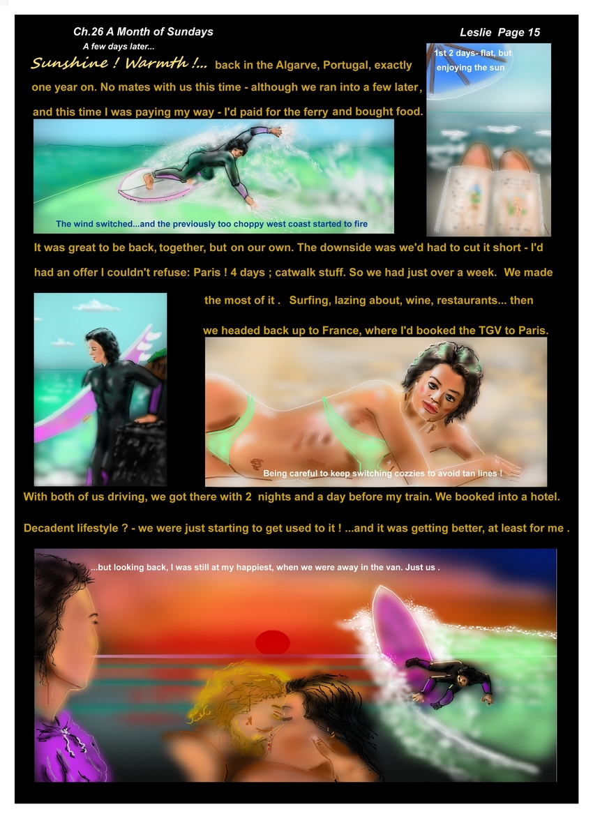 Ch. 26 A Month of Sundays    Leslie  Page 15  Warmth - back in the Algarve