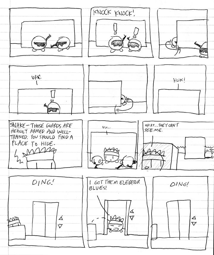 Page 03: Snake vs. Elevator