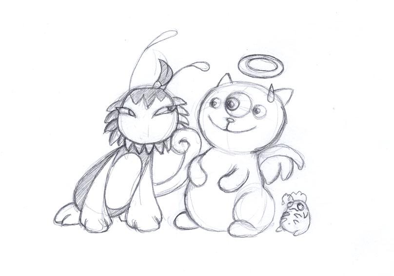 [8] Neopet's Flerper and Blooky (and a  Larnikin!)