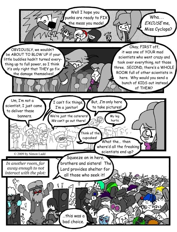 Page 195: Mad Scientists are like teen girls, always going in groups