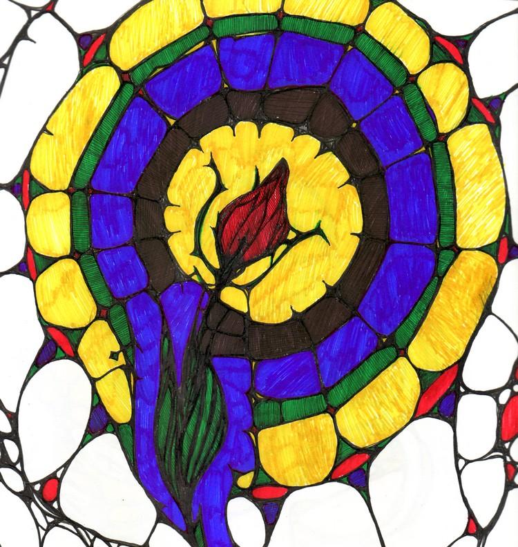 Stained Flower Glass Doodle