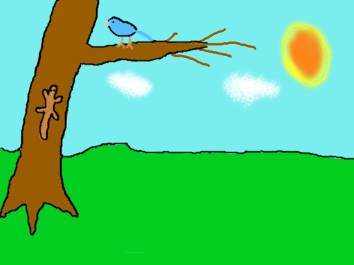 Tree with Bird and Squirrel