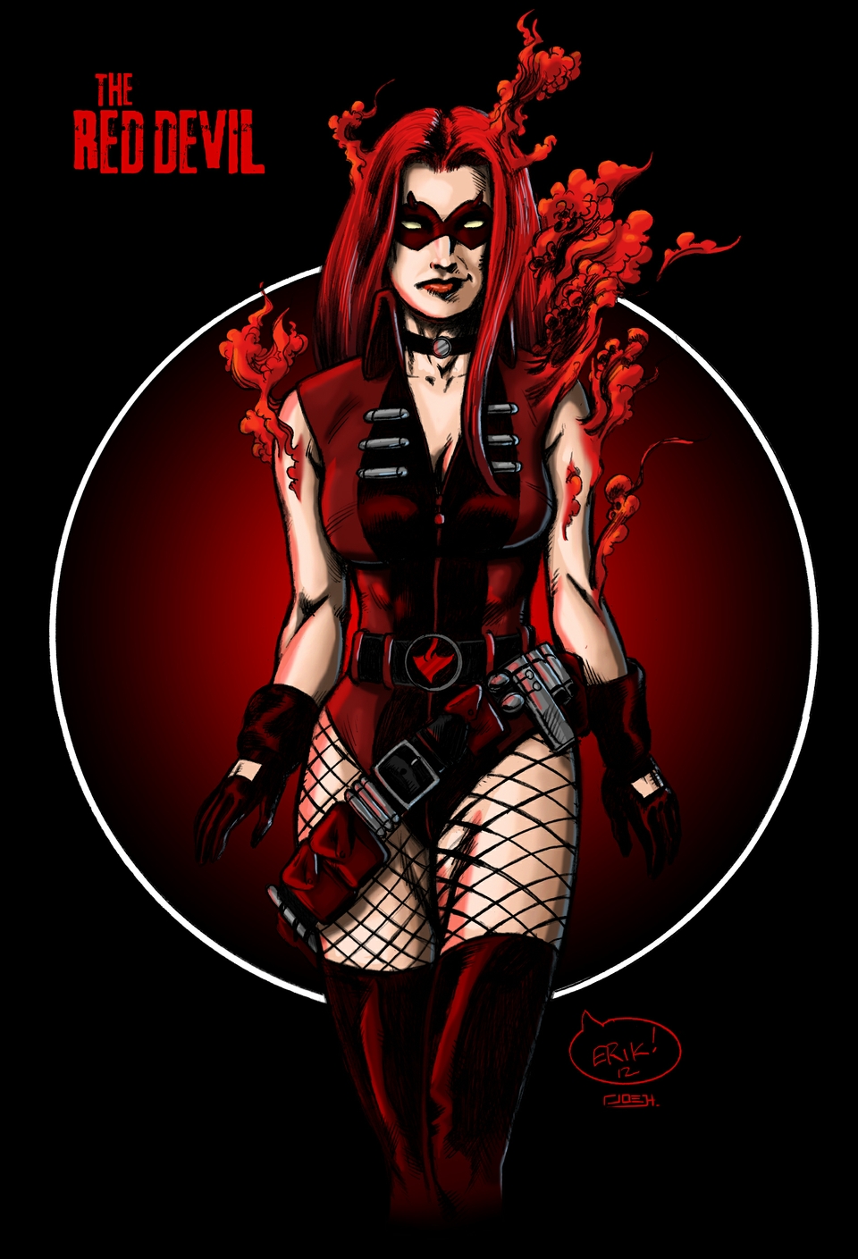 Red Devil Pin Up