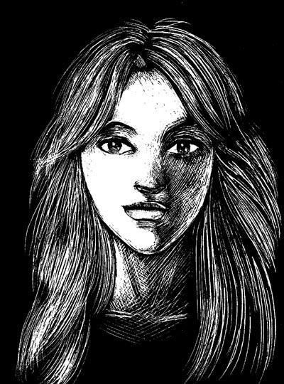 Cecille in Scratchboard