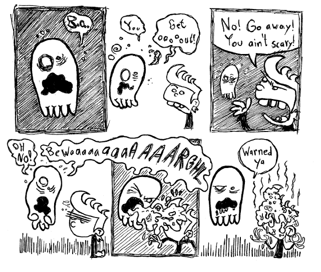 Oh good god.. Halloween comic, sure yeh, you just needed an excuse to make this new piece of incredible lameness.. I disgust myself!