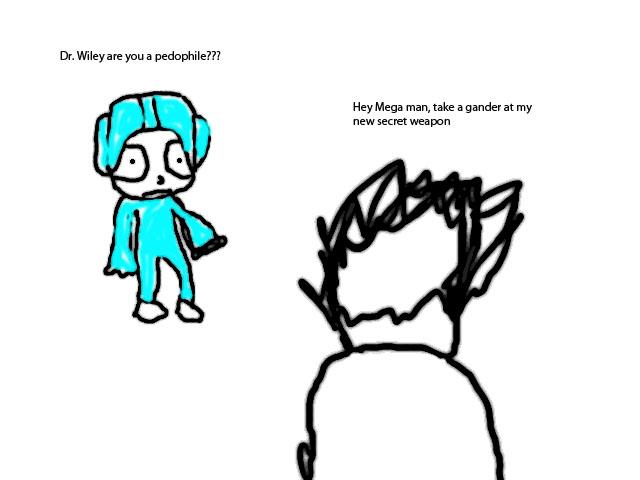 Dr. wileys new weapon frightens poor old mega man