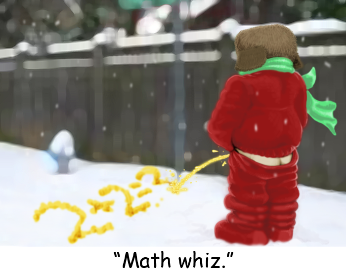 Math whiz WTF funny humor odd  pee humour pissing christmas story