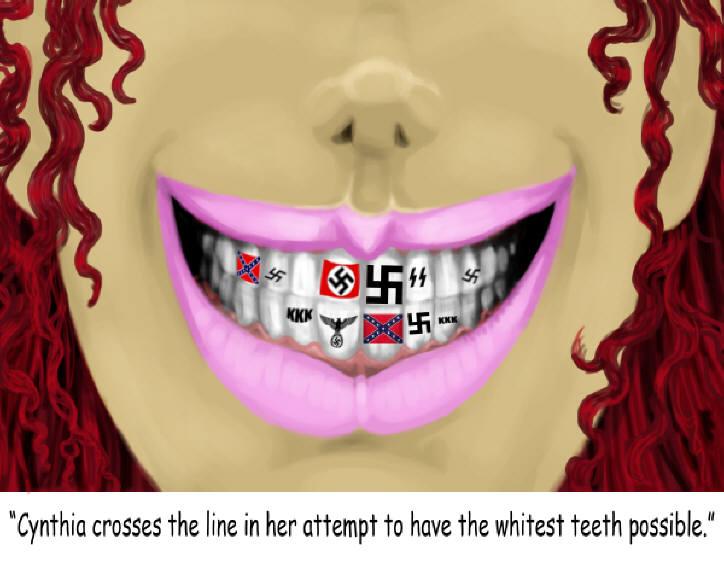 Racist teeth Aryan gums SS tooth decay Confederate breath white teeth power