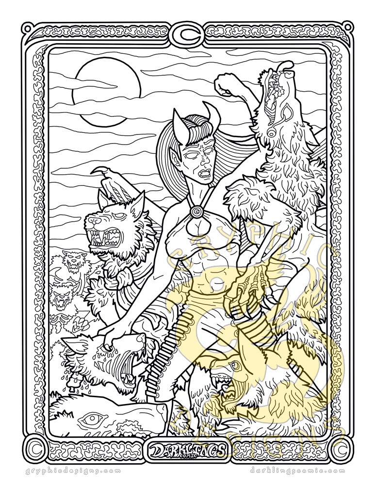 Tooth & Claw - a Darklings coloring page