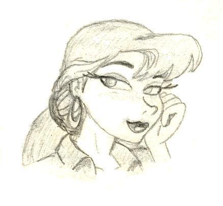 (artwork) Bridgette's face - pencil