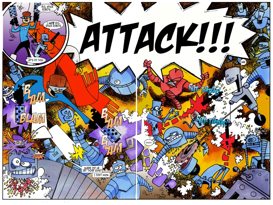 "Revenge of the Robots of Jupiter!" Pages 16 & 17