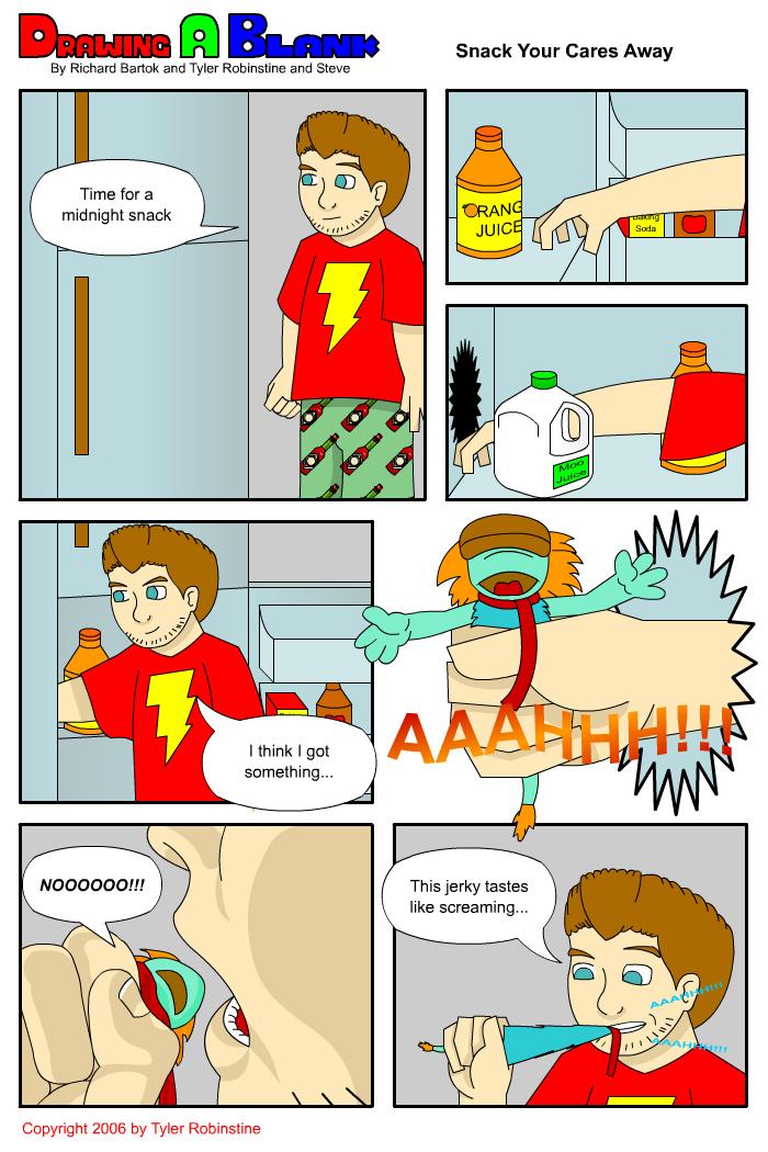 comic 10 "snack your cares away"