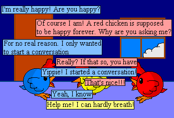 Chicken lessons. Lesson 4: Excess of speech bubbles