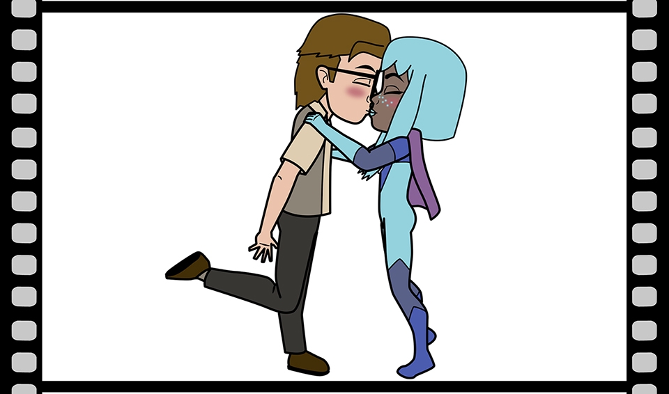 Clark and Femme Kiss Cutesy Style