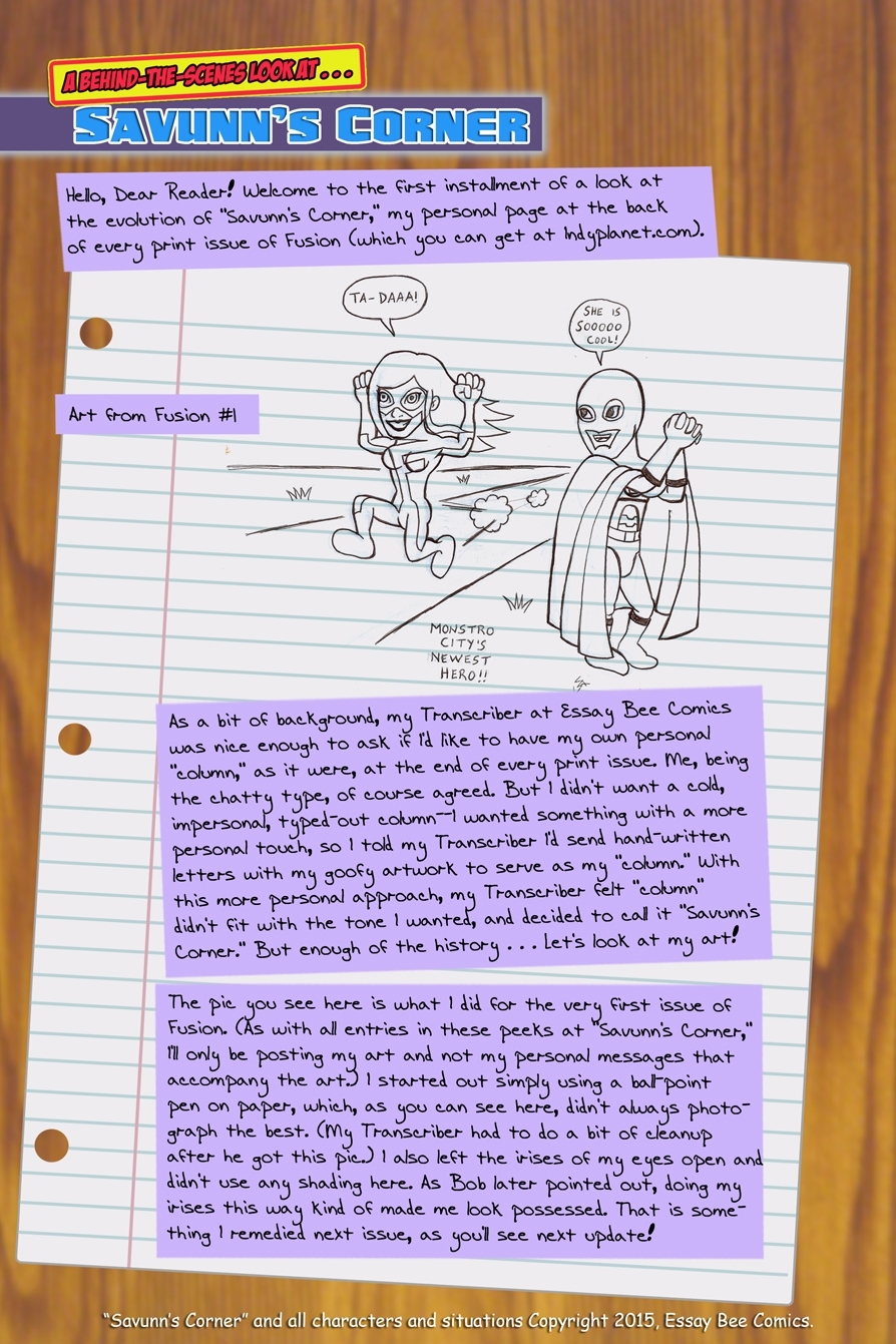 Evolution of "Savunn's Corner" #1