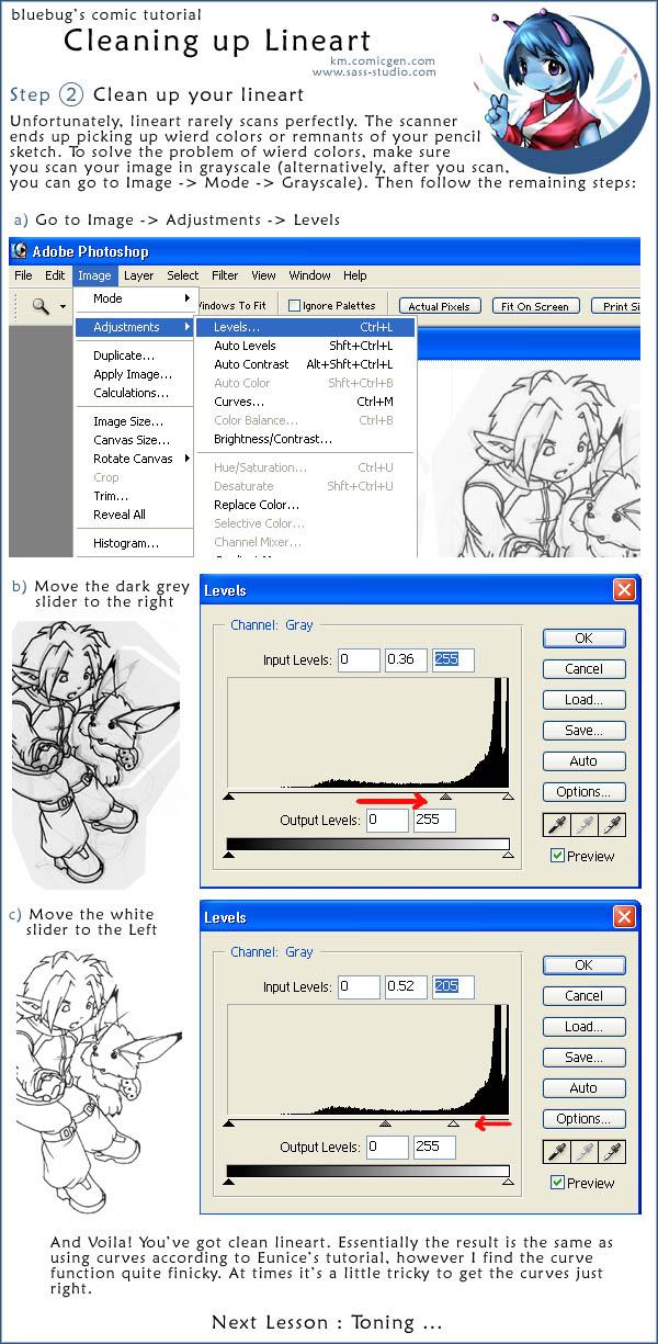 Lineart Cleanup Tutorial by Bluebug 2