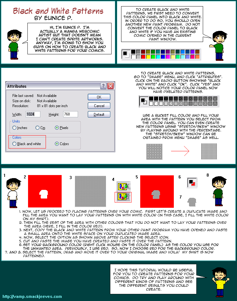 Black and White Patterns for Sprite Comics