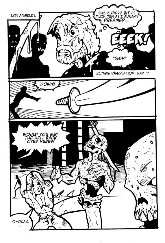 Drunk Duck Zombies: Day 14, Page 1