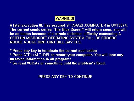 1X. BLUE SCREEN