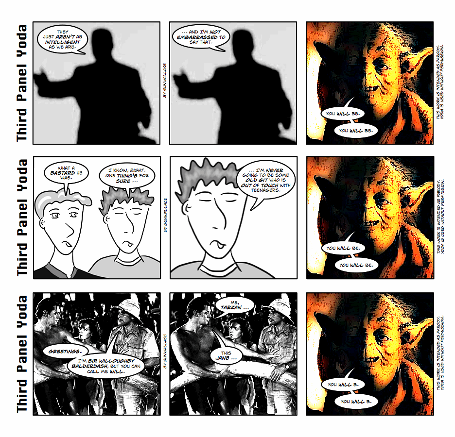 Third panel Yoda again