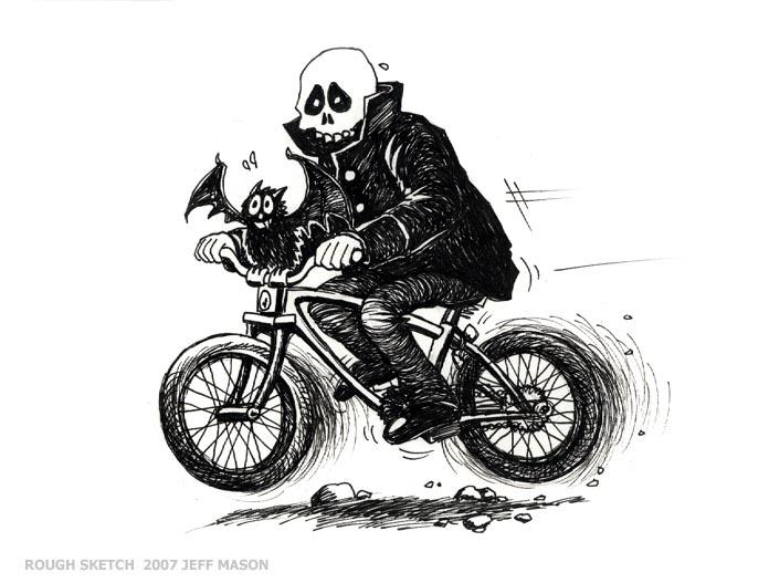 Gravedust and Rudy on a bike