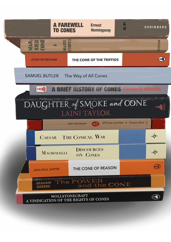 3c#34 -- Stack of Cone Books