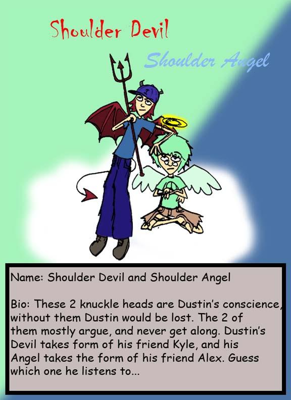 Profile-Shoulder Devil and Angel