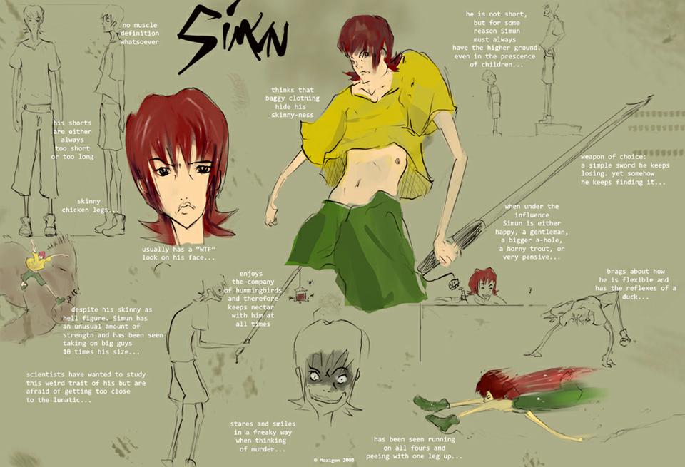 Simun's character sheet