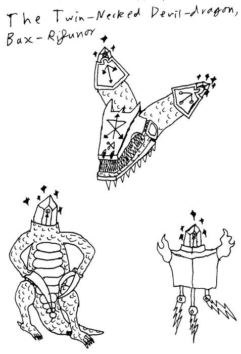 The twin-necked devin-dragon, Bax-Rifunor