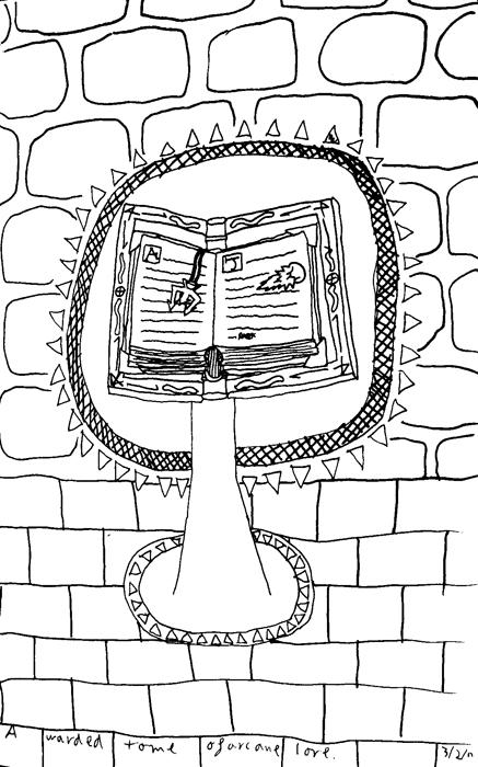 A warded tome of arcane lore.